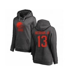 NFL Women's Nike Cleveland Browns #13 Odell Beckham Jr. Ash One Color Pullover Hoodie