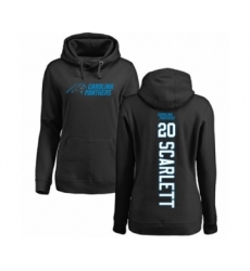 Football Women's Carolina Panthers #20 Jordan Scarlett Black Backer Pullover Hoodie