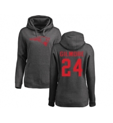 Football Women's New England Patriots #24 Stephon Gilmore Ash One Color Pullover Hoodie