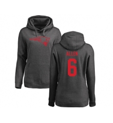 Football Women's New England Patriots #6 Ryan Allen Ash One Color Pullover Hoodie