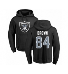 Football Oakland Raiders #84 Antonio Brown Black Name & Number Logo Pullover Hoodie