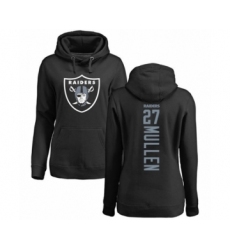Football Women's Oakland Raiders #27 Trayvon Mullen Black Backer Pullover Hoodie