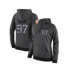 Football Women's Oakland Raiders #97 Josh Mauro Stitched Black Anthracite Salute to Service Player Performance Hoodie