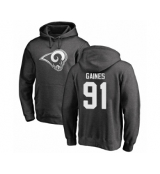 Football Los Angeles Rams #91 Greg Gaines Ash One Color Pullover Hoodie