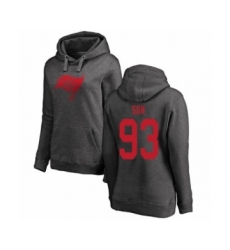 Football Women's Tampa Bay Buccaneers #93 Ndamukong Suh Ash One Color Pullover Hoodie