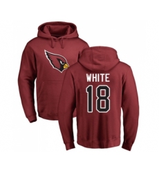 Football Arizona Cardinals #18 Kevin White Maroon Name & Number Logo Pullover Hoodie