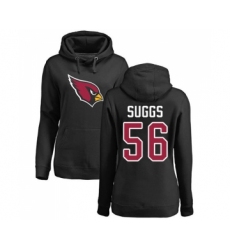 Football Women's Arizona Cardinals #56 Terrell Suggs Black Name & Number Logo Pullover Hoodie