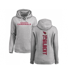 Football Women's Arizona Cardinals #76 Marcus Gilbert Ash Backer Pullover Hoodie