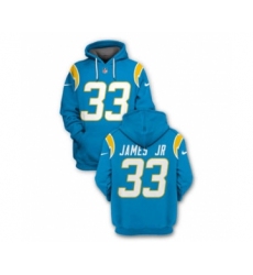 Men's Los Angeles Chargers #33 Derwin James JR 2021 Blue Pullover Football Hoodie