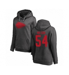 Football Women's Kansas City Chiefs #54 Damien Wilson Ash One Color Pullover Hoodie