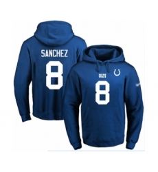 Football Men's Indianapolis Colts #8 Rigoberto Sanchez Royal Blue Name & Number Pullover Hoodie