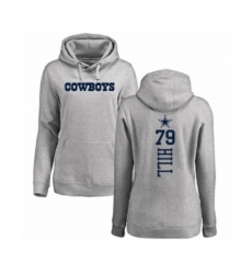 Football Women's Dallas Cowboys #79 Trysten Hill Ash Backer Pullover Hoodie
