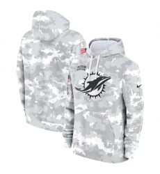 Men's Miami Dolphins 2024 Arctic Camo Salute To Service Club Fleece Pullover Hoodie
