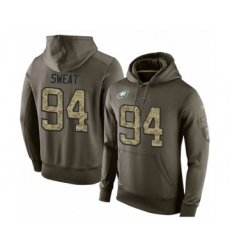 Football Men's Philadelphia Eagles #94 Josh Sweat Green Salute To Service Pullover Hoodie