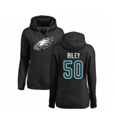 Women's Philadelphia Eagles #50 Duke Riley Black Name & Number Logo Pullover Hoodie