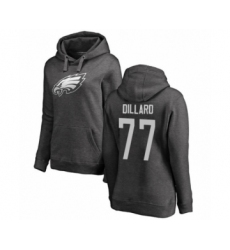 Women's Philadelphia Eagles #77 Andre Dillard Ash One Color Pullover Hoodie