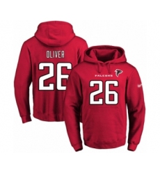 Football Men's Atlanta Falcons #26 Isaiah Oliver Red Name & Number Pullover Hoodie