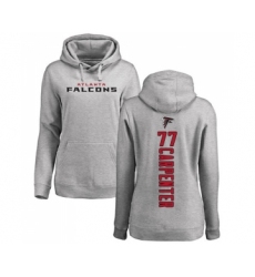 Football Women's Atlanta Falcons #77 James Carpenter Ash Backer Pullover Hoodie