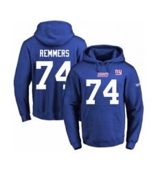 Football Men's New York Giants #74 Mike Remmers Royal Blue Name & Number Pullover Hoodie