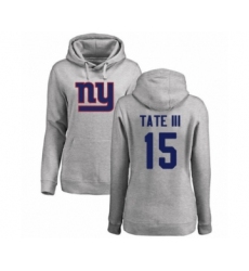Football Women's New York Giants #15 Golden Tate III Ash Name & Number Logo Pullover Hoodie