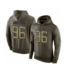Football Men's New York Jets #96 Henry Anderson Green Salute To Service Pullover Hoodie