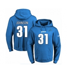 Football Men's Detroit Lions #31 Ty Johnson Blue Name & Number Pullover Hoodie