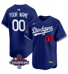 Men's Los Angeles Dodgers Active Player Cuatom Royal 2024 World Series Champions Alternate Limited Stitched Baseball Jersey