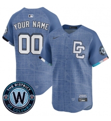 Men's Washington Nationals ACTIVE PLAYER Custom Blue 2025 City Connect Limited Stitched Baseball Jersey