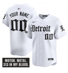 Men's Detroit Tigers ACTIVE PLAYER Custom White 'Motor Gothic Edition' Vapor Premier Limited Stitched Baseball Jersey