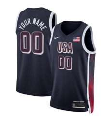 Men's USA Basketball Active Player Custom Navy 2024 Swingman Stitched Jersey