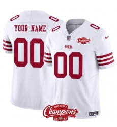 Men's San Francisco 49ers Active Player Custom White 2023 F.U.S.E. NFC West Champions Patch Football Stitched Jersey