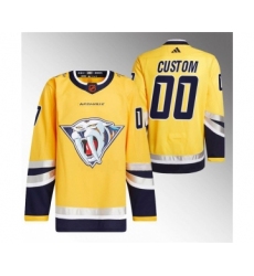 Men's Nashville Predators Custom Gold 2022-23 Reverse Retro Stitched Jersey