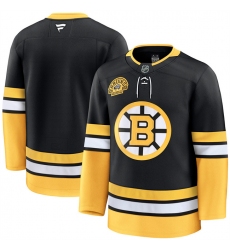 Men's Boston Bruins Custom Black 100th Anniversary Stitched Hockey Jersey