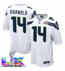 Men's Seattle Seahawks #14 Sam Darnold White 2025 2026 Super Bowl LX F U S E Stitched Jersey