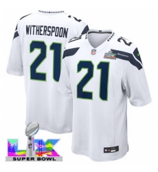 Men's Seattle Seahawks #21 Devon Witherspoon White 2025 2026 Super Bowl LX F U S E Stitched Jersey