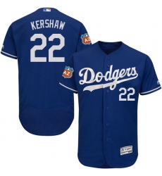 Men's Majestic Los Angeles Dodgers #22 Clayton Kershaw Royal Blue Flexbase Authentic Collection MLB Jersey