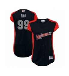 Women's Los Angeles Dodgers #99 Hyun-Jin Ryu Authentic Navy Blue National League 2019 Baseball All-Star Jersey
