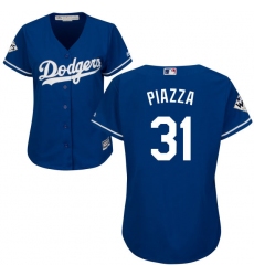 Women's Majestic Los Angeles Dodgers #31 Mike Piazza Replica Royal Blue Alternate 2017 World Series Bound Cool Base MLB Jersey