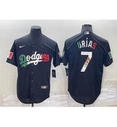 Mens Los Angeles Dodgers #7 Julio Urias Black Mexico 2020 World Series Cool Base Nike Jersey