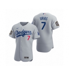 Men's Los Angeles Dodgers #7 Julio Urias Nike Gray 2020 World Series Authentic Jersey