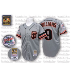 Men's Mitchell and Ness San Francisco Giants #9 Matt Williams Authentic Grey Throwback MLB Jersey