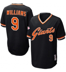 Men's Mitchell and Ness San Francisco Giants #9 Matt Williams Replica Black Throwback MLB Jersey