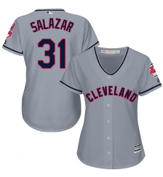 Women's Majestic Cleveland Indians #31 Danny Salazar Authentic Grey Road Cool Base MLB Jersey