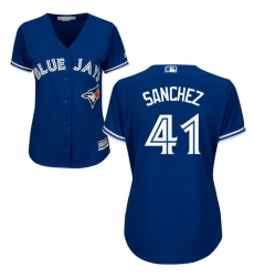 Women's Majestic Toronto Blue Jays #41 Aaron Sanchez Replica Blue Alternate MLB Jersey