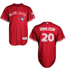 Men's Majestic Toronto Blue Jays #20 Josh Donaldson Replica Red Canada Day MLB Jersey