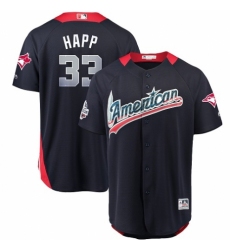 Men's Majestic Toronto Blue Jays #33 J.A. Happ Game Navy Blue American League 2018 MLB All-Star MLB Jersey