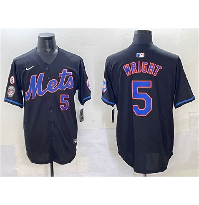 Men's New York Mets #5 David Wright Black With Limited Stitched Baseball Jersey
