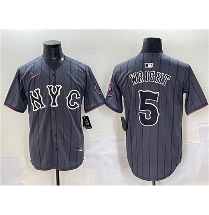 Men's New York Mets #5 David Wright Navy City Connect Stitched Baseball Jersey