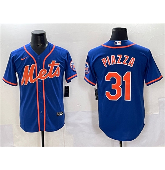 Men's New York Mets #31 Mike Piazza Blue Cool Base Stitched Baseball Jersey