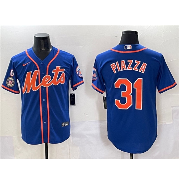 Men's New York Mets #31 Mike Piazza Blue With Cool Base Stitched Baseball Jersey